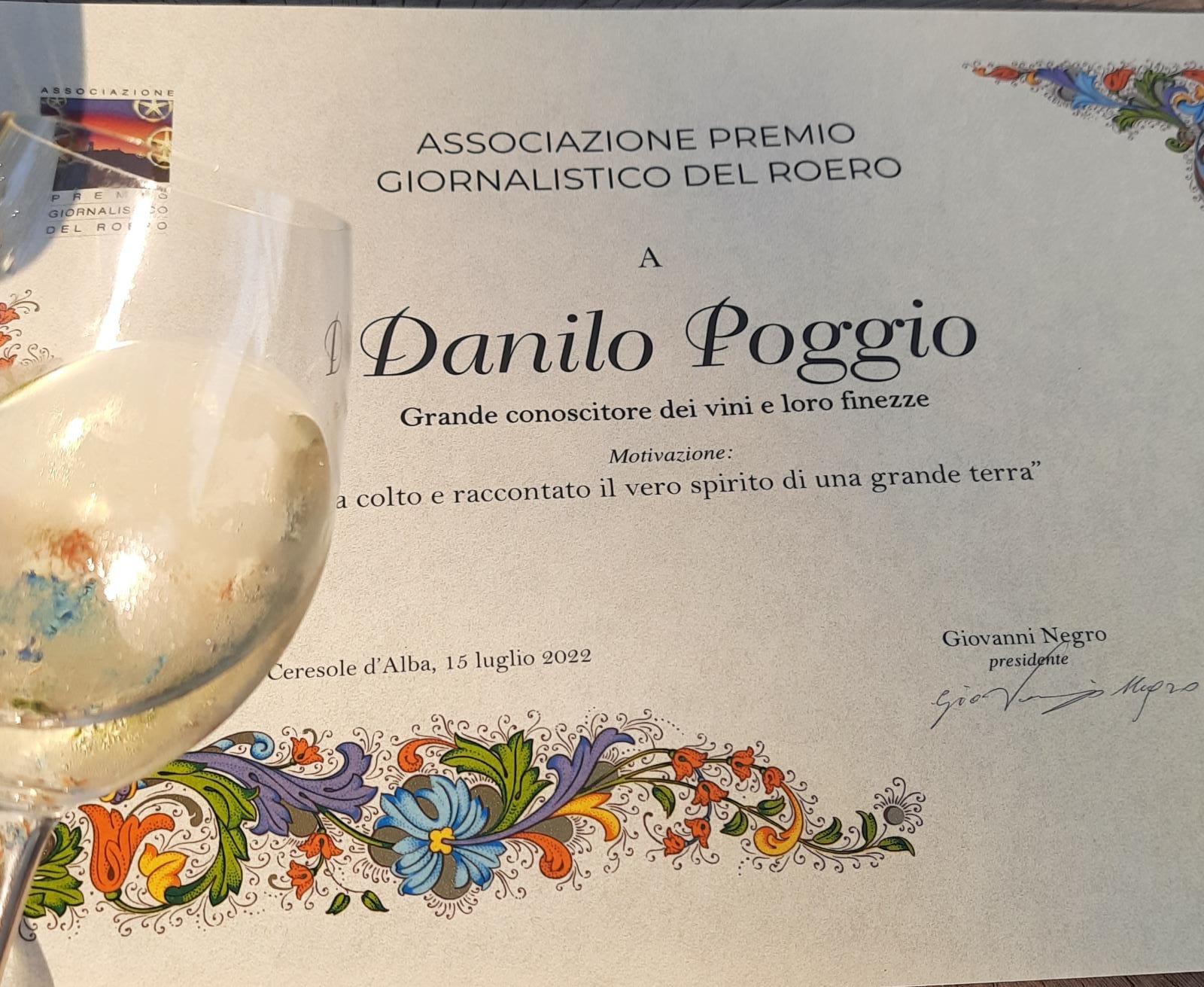 Premio giornalistico del Roero: la passione per il vino del Piemonte fa vincere il nostro direttore
