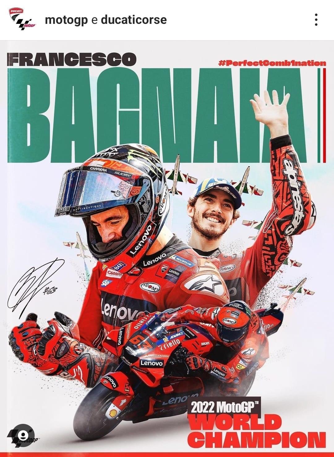 Moto GP, “Pecco” Bagnaia campione del mondo