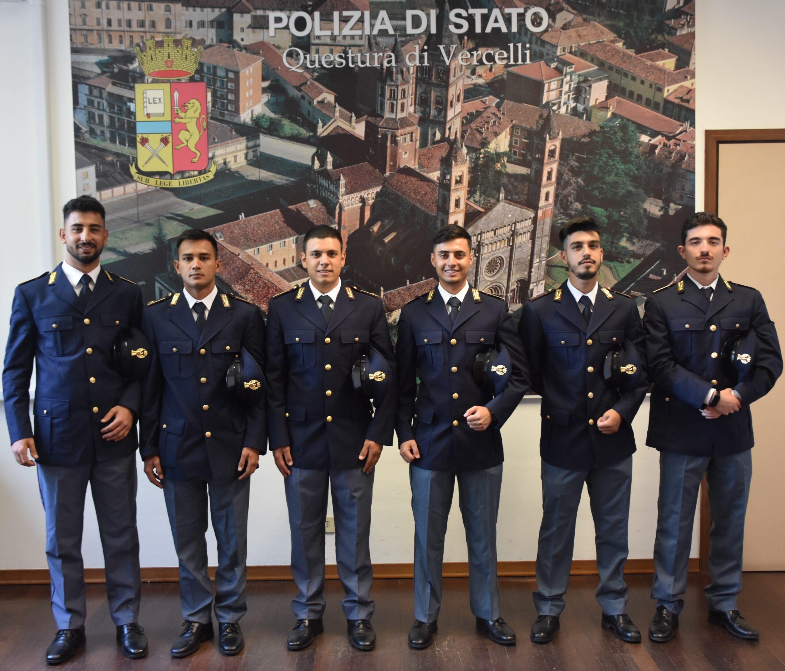 Polizia, sei nuovi agenti in sevizio alla Questura di Vercelli